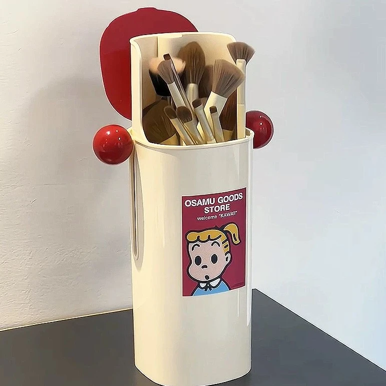 【少女心】自动升降化妆刷收纳桶高颜值防尘盒简约大容量收纳置物架