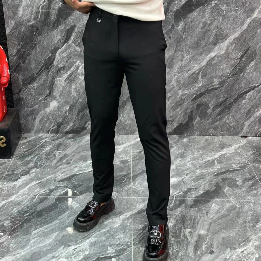 休闲百搭潮流高档男裤男士修身休闲裤-HG