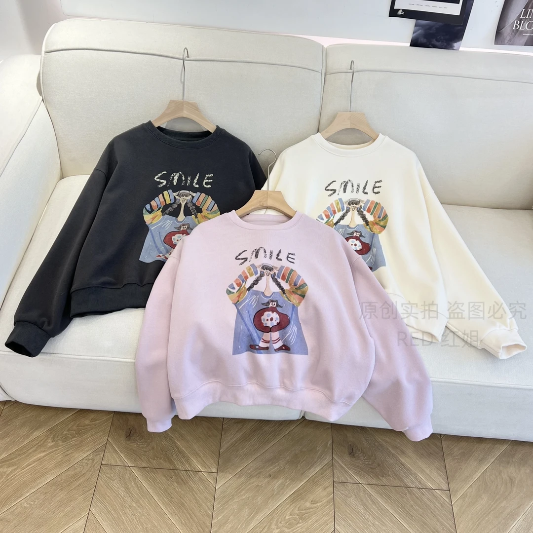 版型太巴适了！秋季2024新品宽松短板休闲显高套头卫衣1906