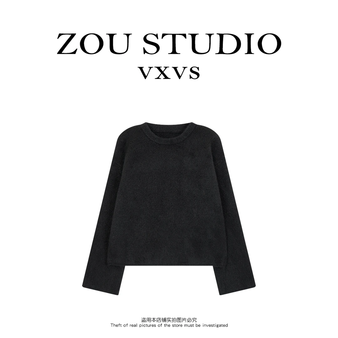 ZOU STUDIO *VXVS* 马卡龙 新款百搭显瘦圆领毛衣4912
