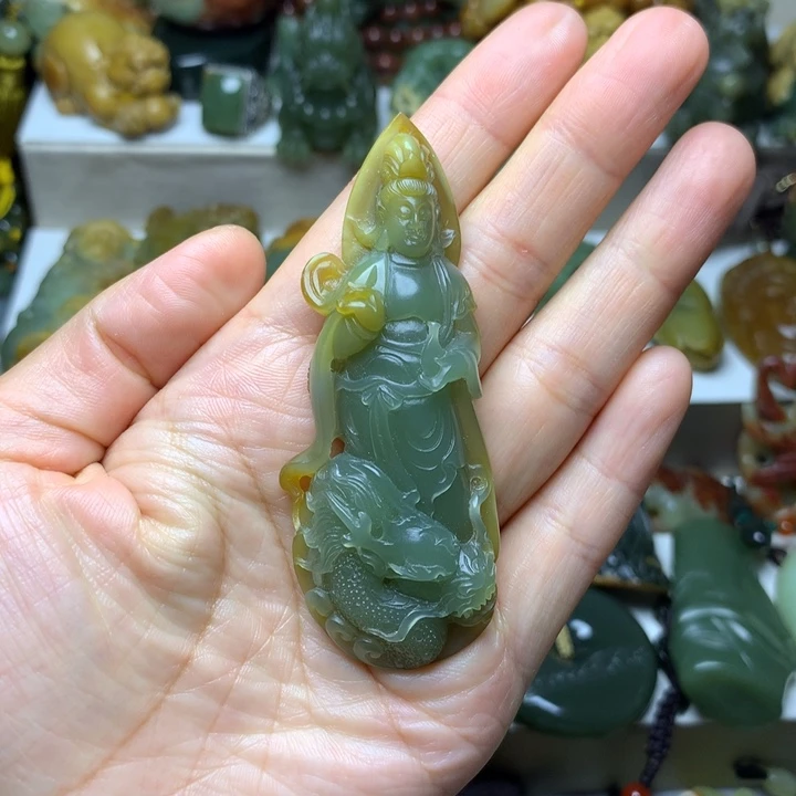 岫岩河磨玉（透闪石质玉）手把未镶嵌黑*