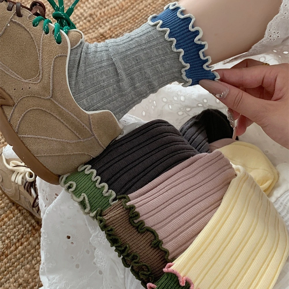 【粉丝推荐】开学搭配洛丽塔设计师款花边袜双针月子袜松口不勒脚