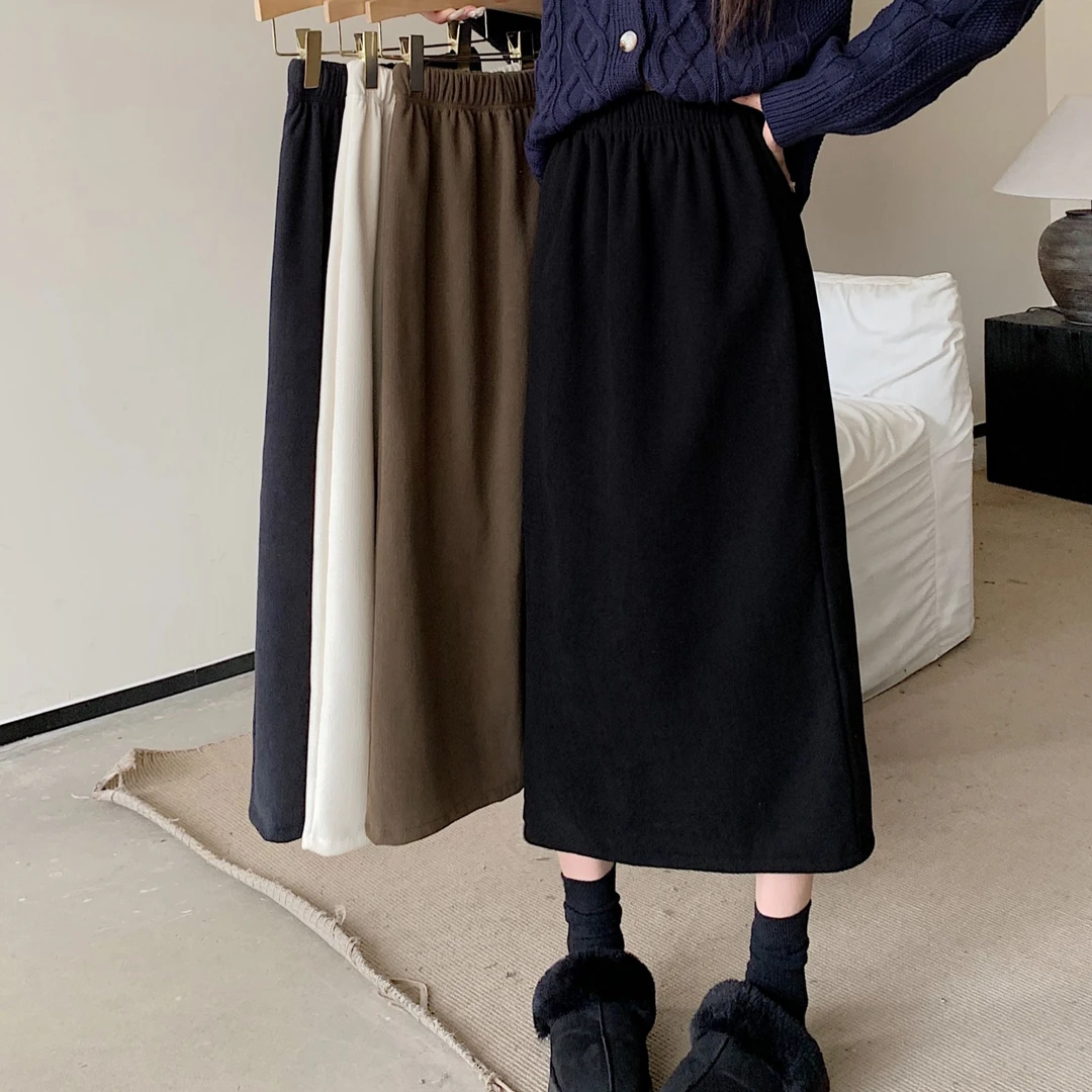 【加绒不加价！】2024大码女装胖MM秋季显瘦半身裙7035