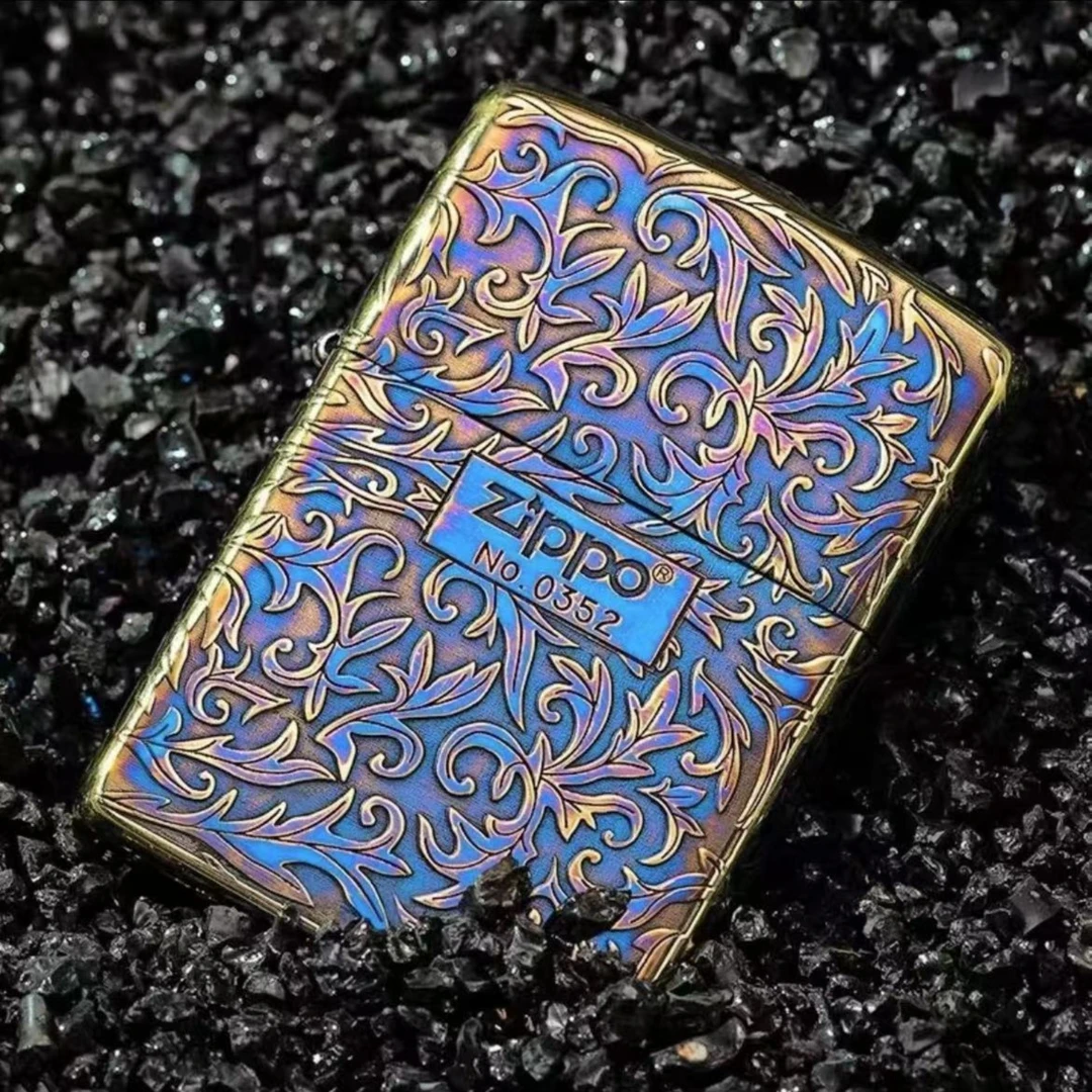 ZIPPO/之宝打火机正品 五面熏铜烤蓝唐草 中秋国庆送男友节日礼物