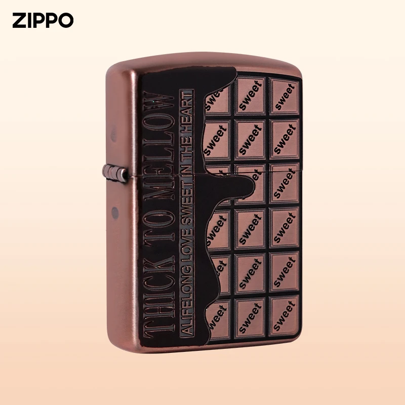 【ZIPPO】打火机双拼巧克力色幸运金券防风520送男朋友礼物DYX1H1
