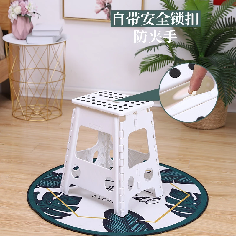 折叠凳子家用简易餐桌塑料椅子客厅省空间户外便携式可叠放高板凳