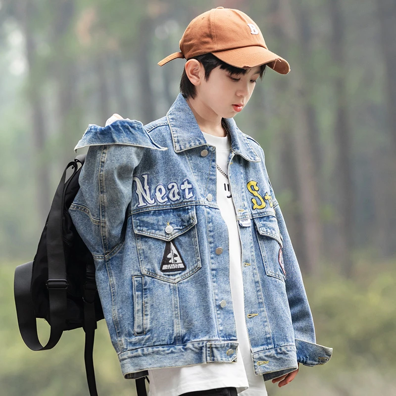 童装儿童春季休闲韩版男孩牛仔外套中大童春秋款男童宽松潮流上衣