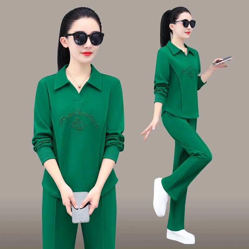 2025时尚款上新休闲POLO领气质运动女装两件套舒适大码减龄洋气女