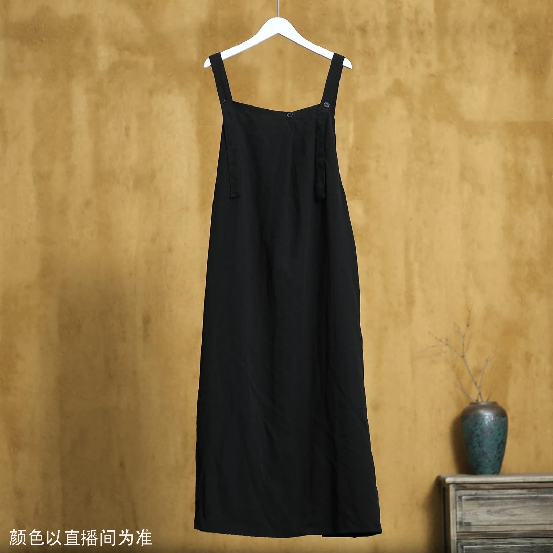 （几里与麻）复古休闲时尚文艺提花背带裙 裙长118胸围120 039907