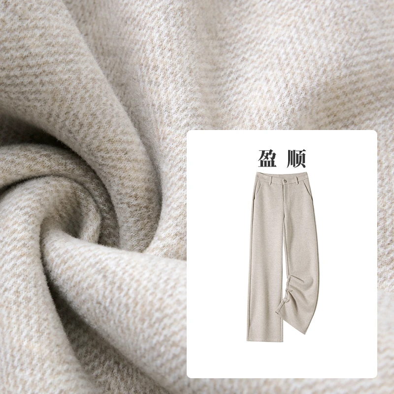 2024秋冬新品羊毛人字纹时尚裤高腰显瘦直筒阔腿10608