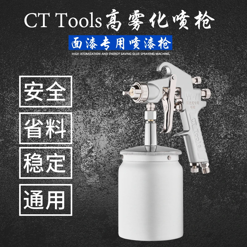 W-71W77下壶压送式专用家具汽车油漆喷枪喷漆枪高雾化气动喷胶枪