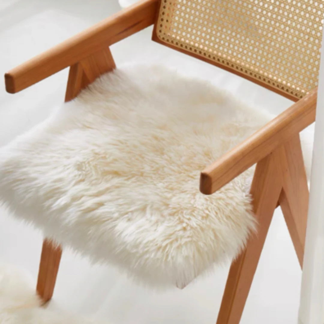 颜值担当 真羊皮羊毛坐垫 新西兰进口奶油白色不可机洗 有味道