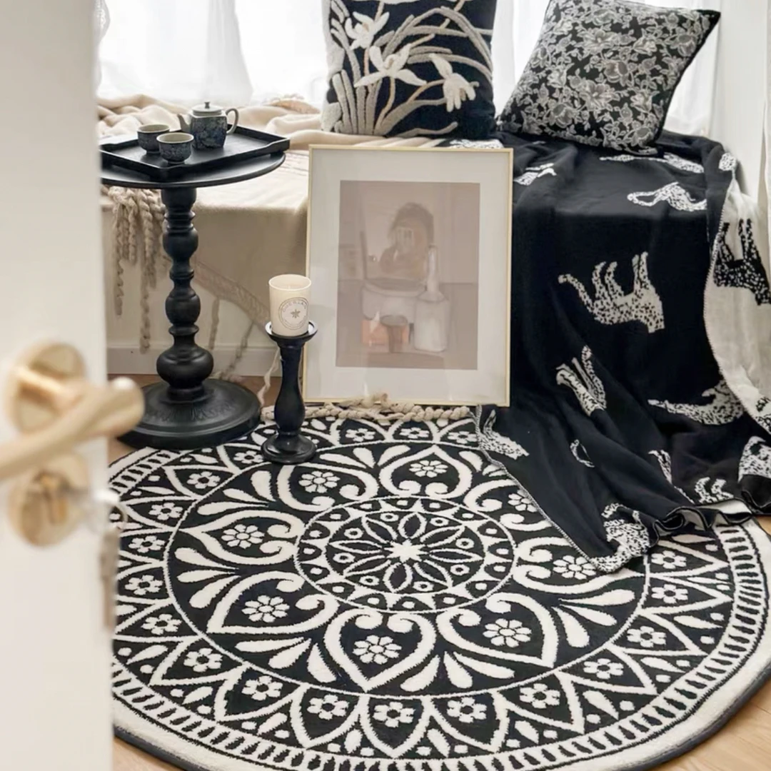 新款 波西米亚 100cm圆形 威尔顿机织地毯