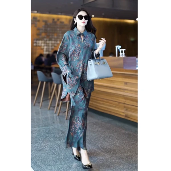 【鹊桥仙境】2023春季新款时尚减龄复古风气质显瘦套装-2322#ZR