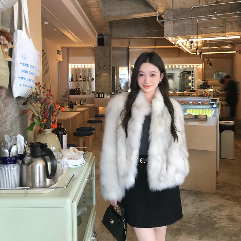 1987 fur"极地之雪"狐狸毛皮草女短款新款海宁年轻毛毛外套大衣冬