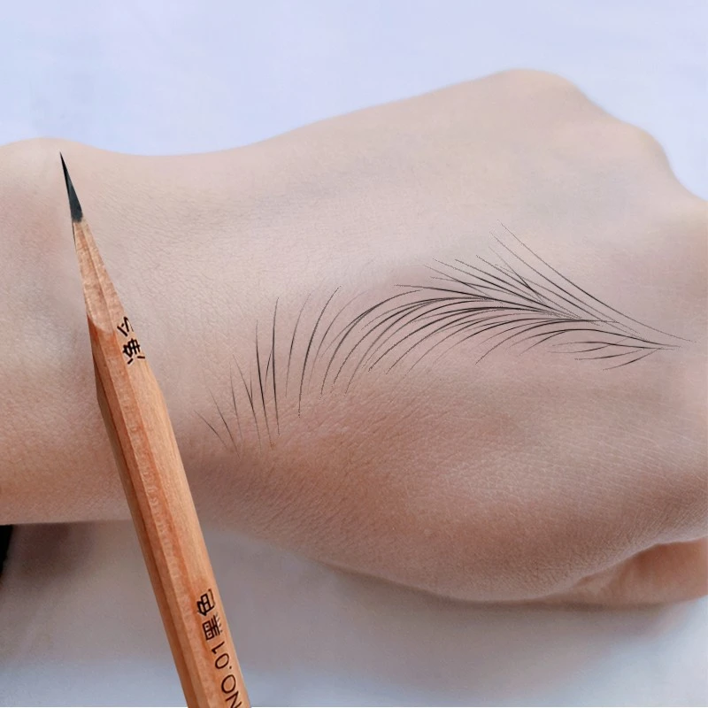 眉笔女硬芯野生眉刀削式防水防麻线条眉硬质根根分明纹绣设计定型