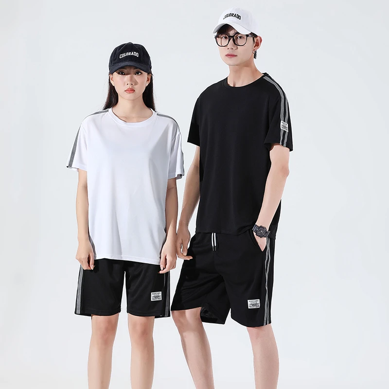 8099情侣款休闲运动套装夏季百搭时尚透气薄款速干套装