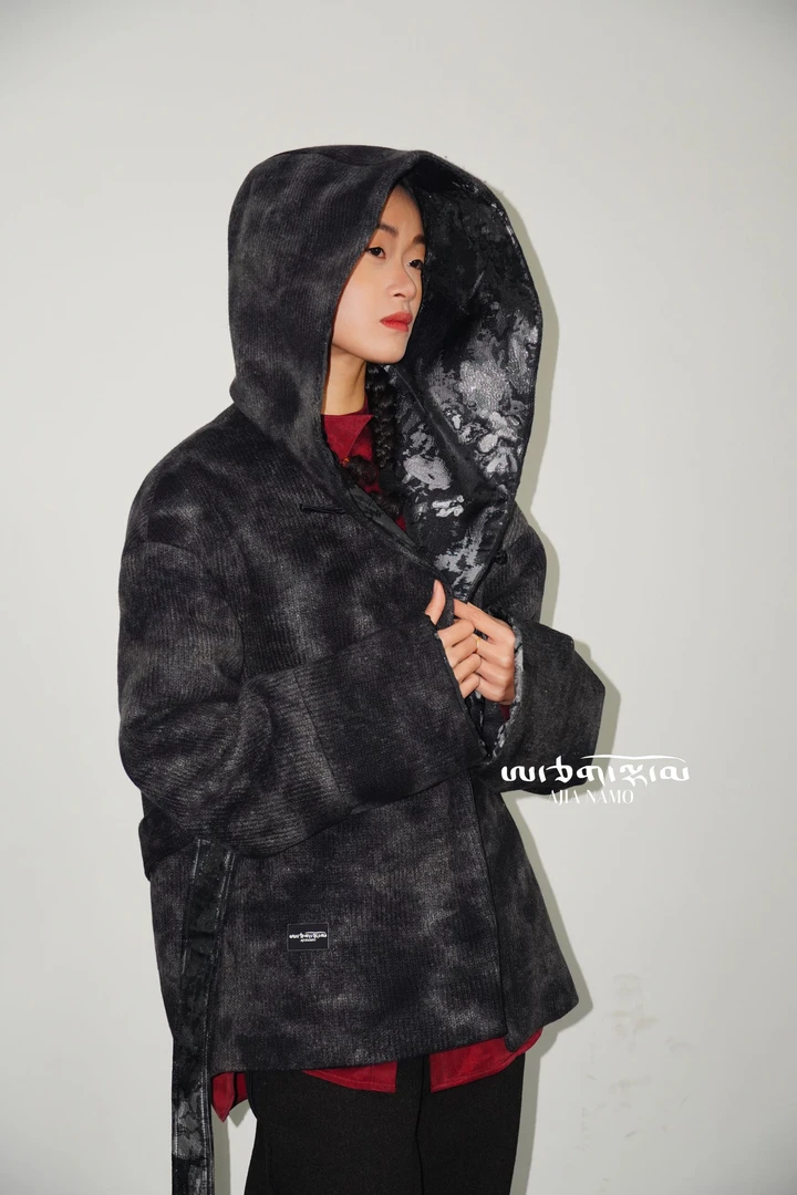 AJ-NAMO原创设计泼墨晕染连帽外套