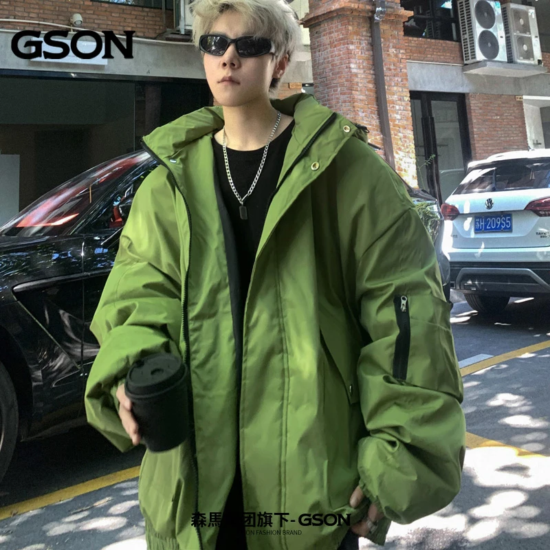 GSON/GSON冲锋衣棉衣冬季加肥大码潮胖子宽松保暖厚外套工装棉服