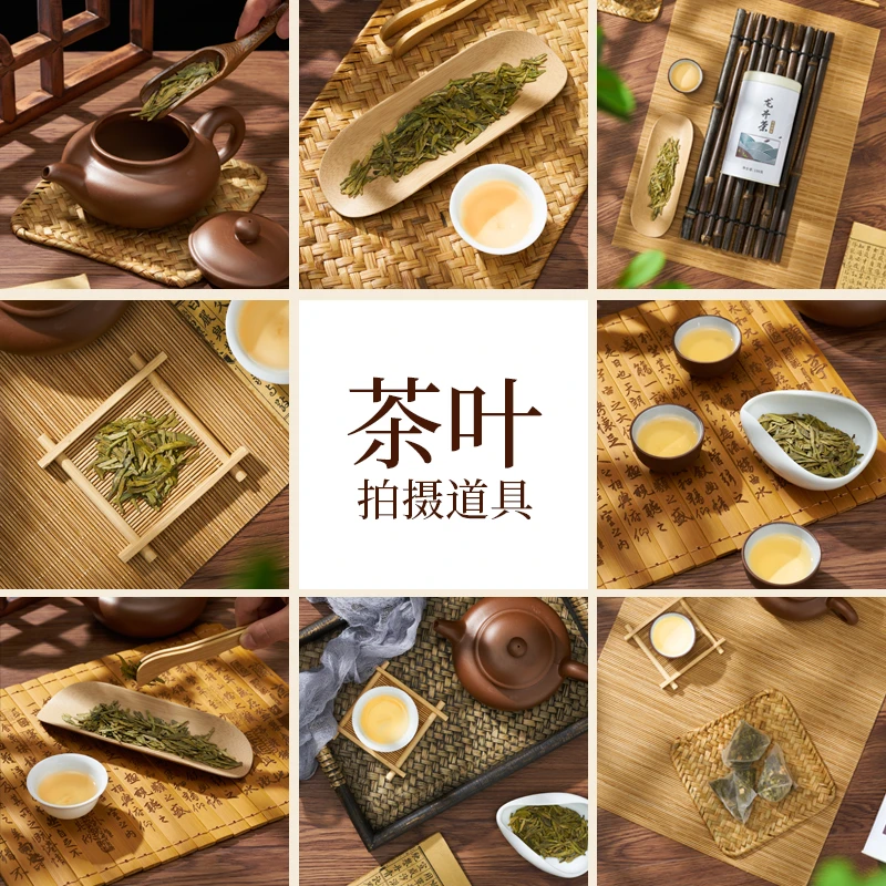 茶叶茶具拍照道具摆件 白色摄影大号复古风手工拍摄尺寸装饰布景