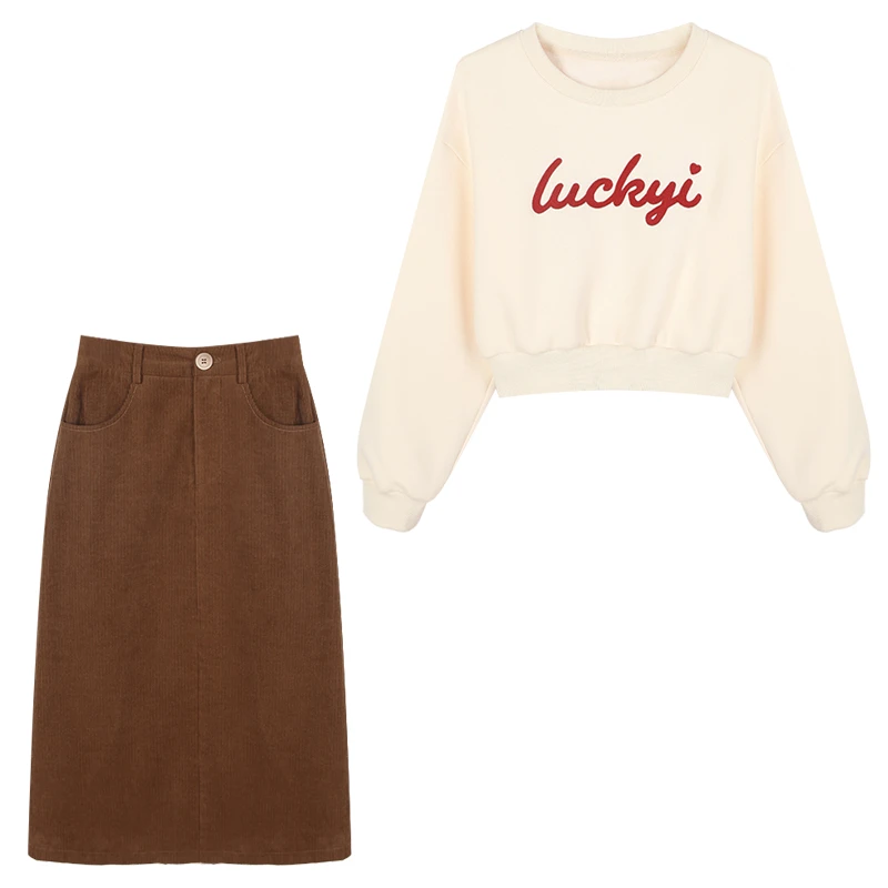 欣儿优选●杏仁摩卡JJQ3TZ321C套装秋冬时尚气质减龄女装