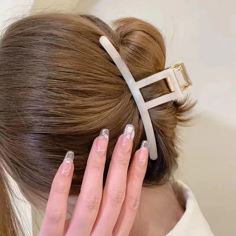 醋酸发夹人鱼姬一字抓夹盘发鲨鱼夹简约头饰发卡气质网红百搭发饰