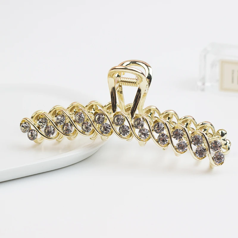 锌合金玻璃发饰 新款气质鲨鱼夹时尚简约发卡高级感优雅韩版发夹