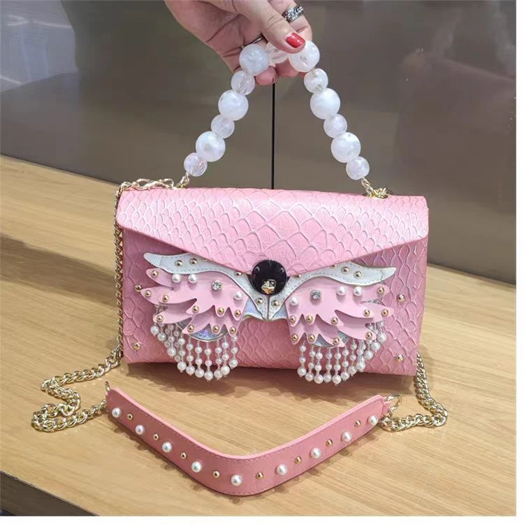 2024新款高级彩虹猫头鹰包流苏面具包手提单肩斜跨女包百搭时尚