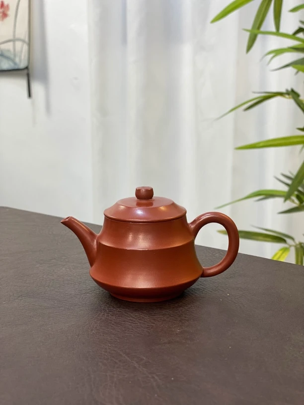 大口竹节壶 约120毫升朱泥小品壶