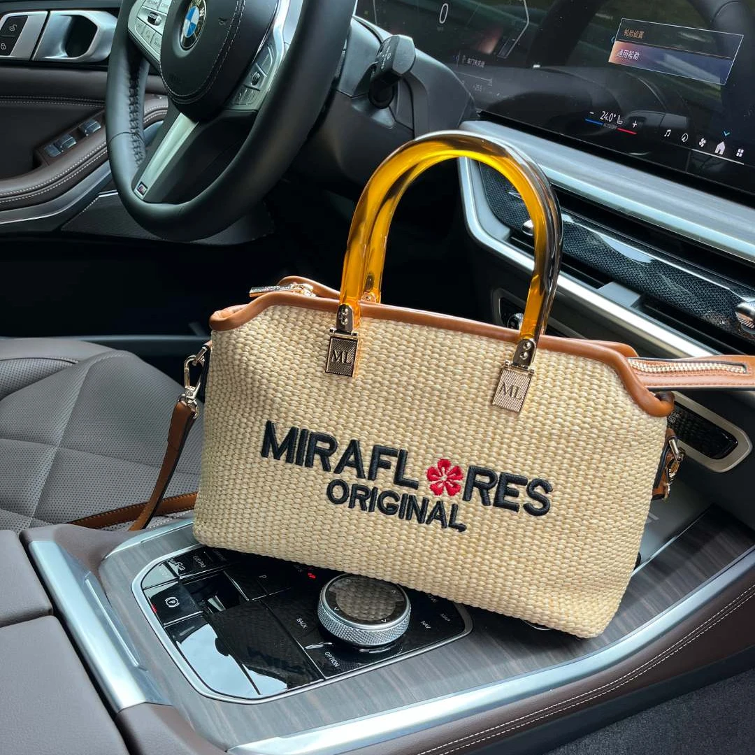 MIRAFLORES 女士波士顿包编织手提包斜挎包单肩百搭时尚休闲女包