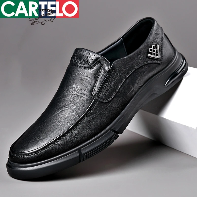 CARTELO/卡帝乐鳄鱼休闲皮鞋休闲男皮鞋男士一脚蹬驾车鞋软底透气