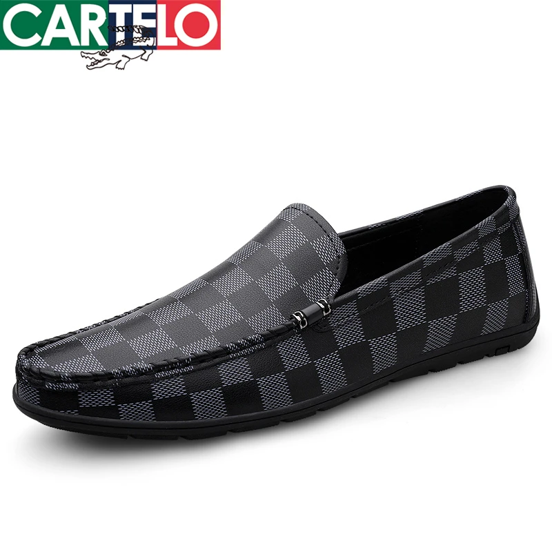 CARTELO/卡帝乐鳄鱼男鞋男士皮鞋百搭透气休闲鞋豆豆鞋韩版男鞋