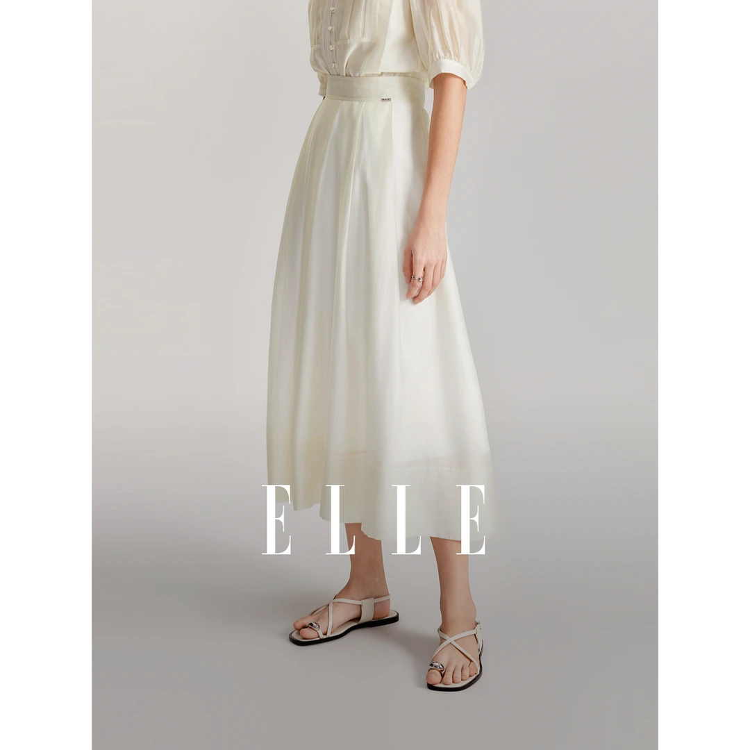 【王雪糕专属】ELLE气质收腰半身裙新款风感波粒ER47838