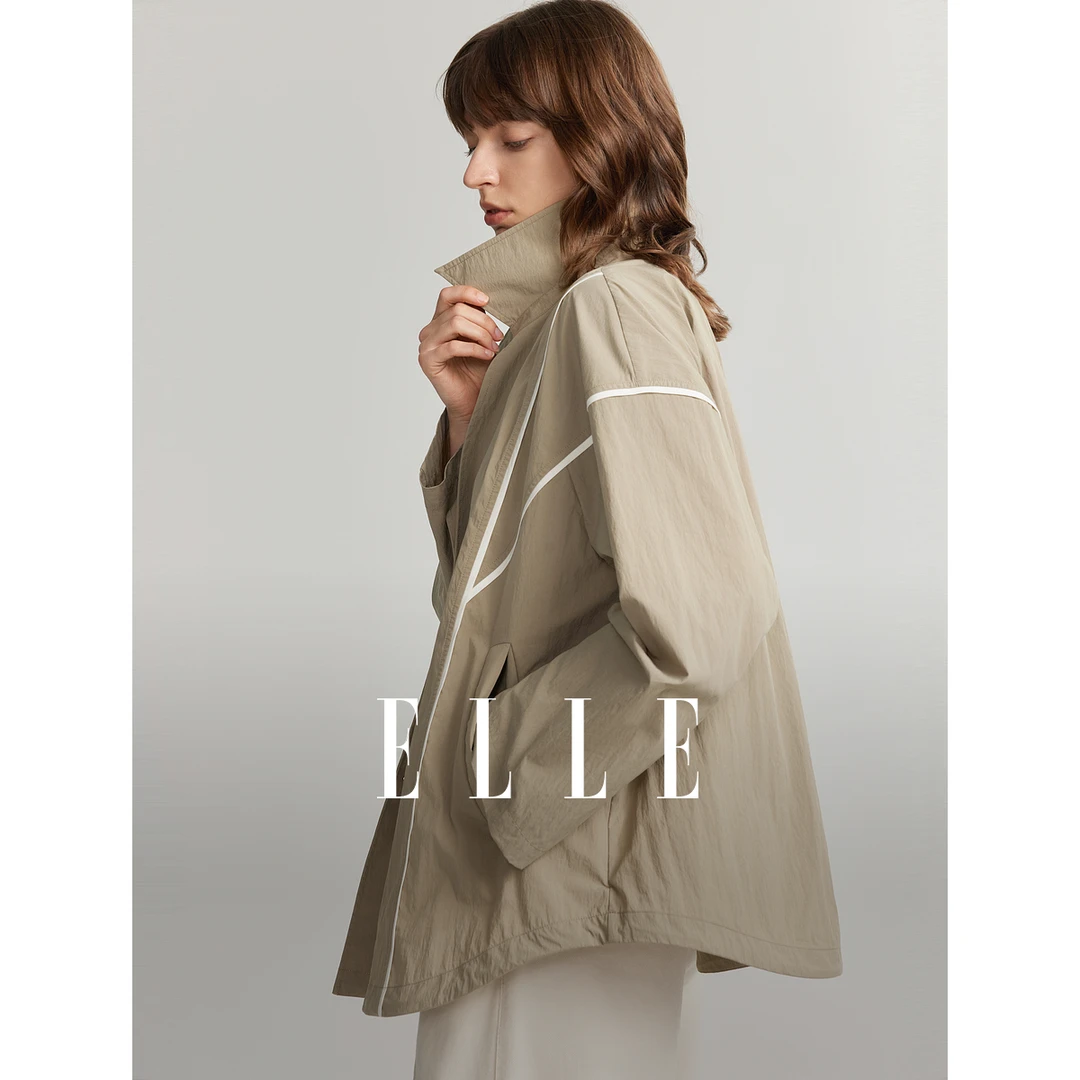 【小余专属】ELLE时尚百搭短外套24秋款风感波粒休闲宽松EF48692