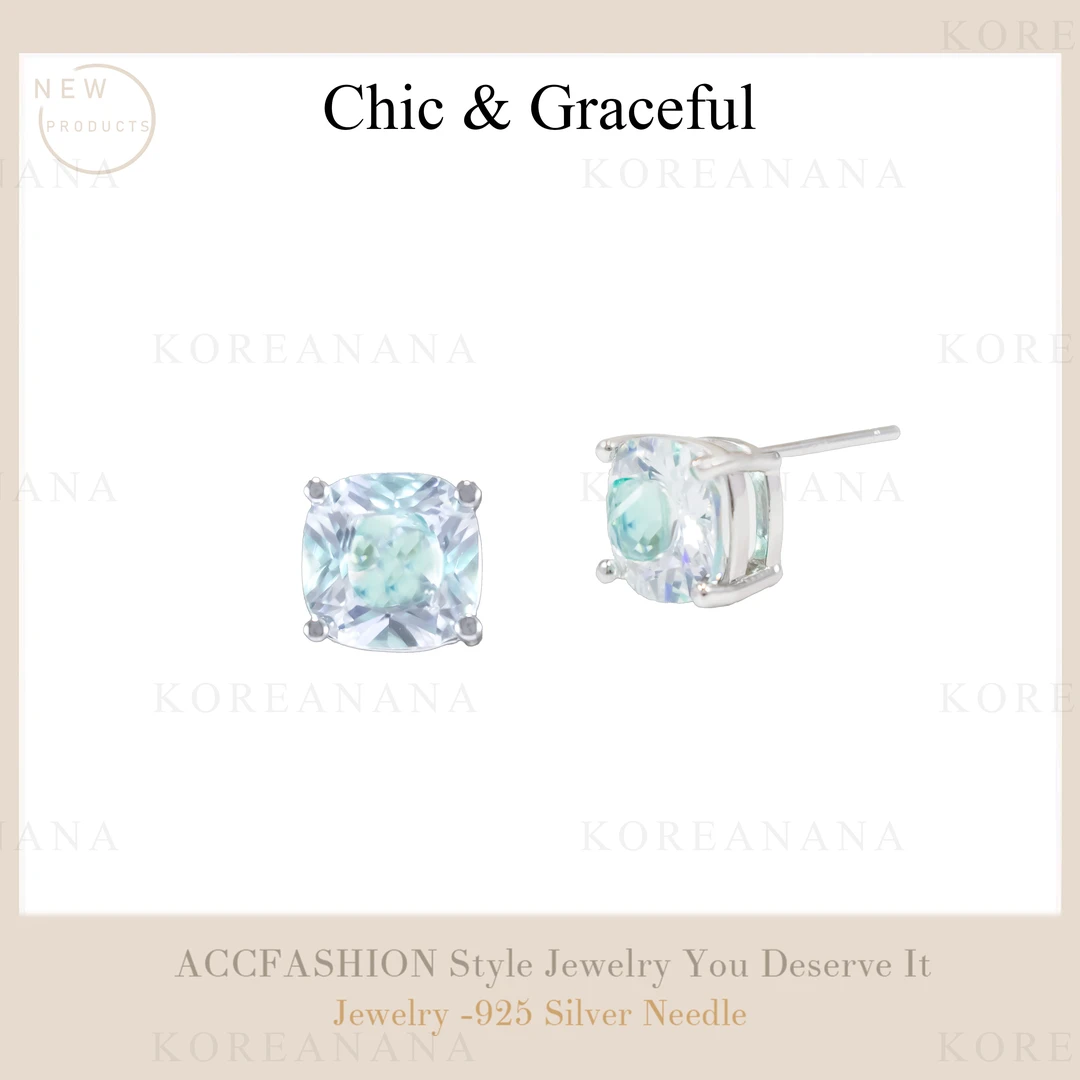 铜合金耳饰 轻奢夏日清新薄荷曼波耳钉A038