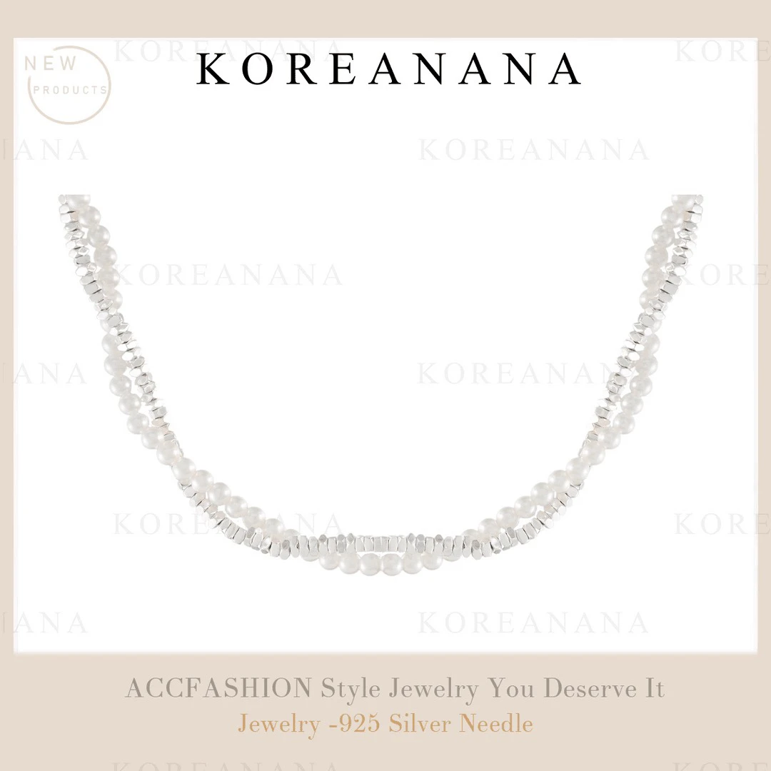 铜合金仿珍珠项链 镀K金 choker链轻奢珠珠双层叠戴锁骨项链E027