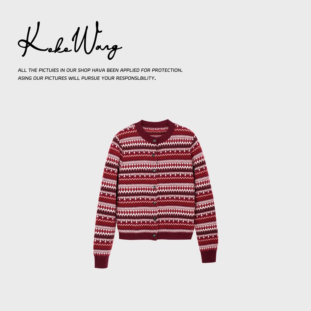 KOKOWANG 圣诞羊绒混纺295克26支9针织羊毛开衫544834K02W41