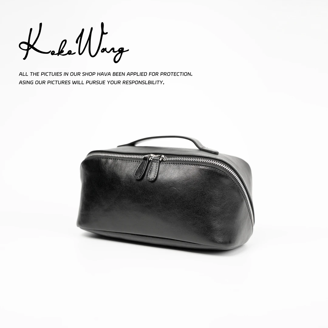 KOKO WANG高端大容量植鞣牛皮定制化妆包旅行收纳包540324L03S02
