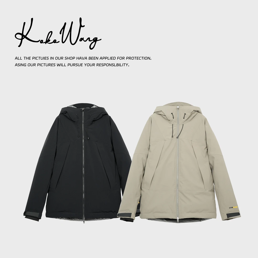 KOKOWANG冬季连帽软壳三防立裁男士户外冲锋衣鹅绒服451524K23W43