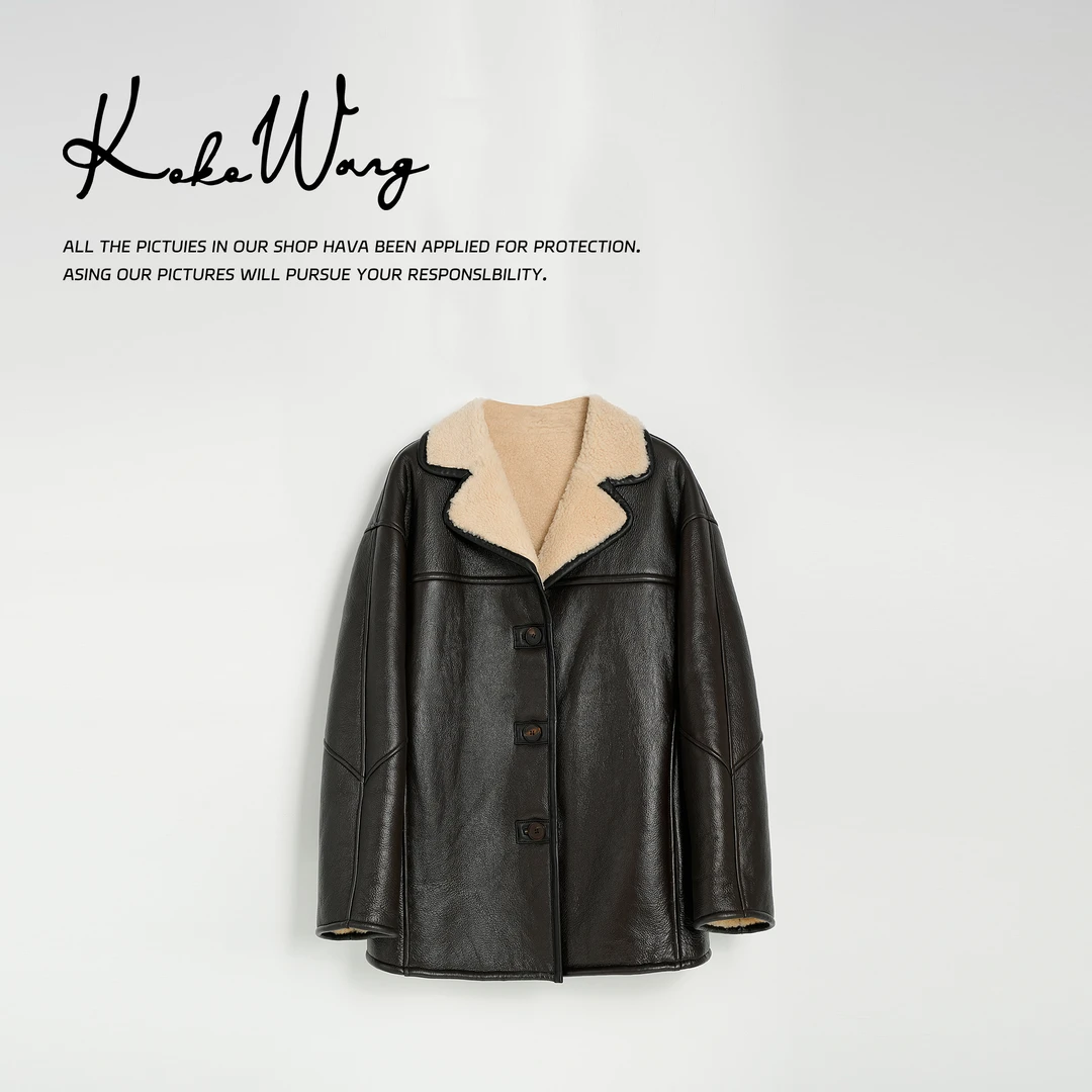 KOKO WANG冬季保暖清香软糯皮毛一体上衣外套434584J10W48