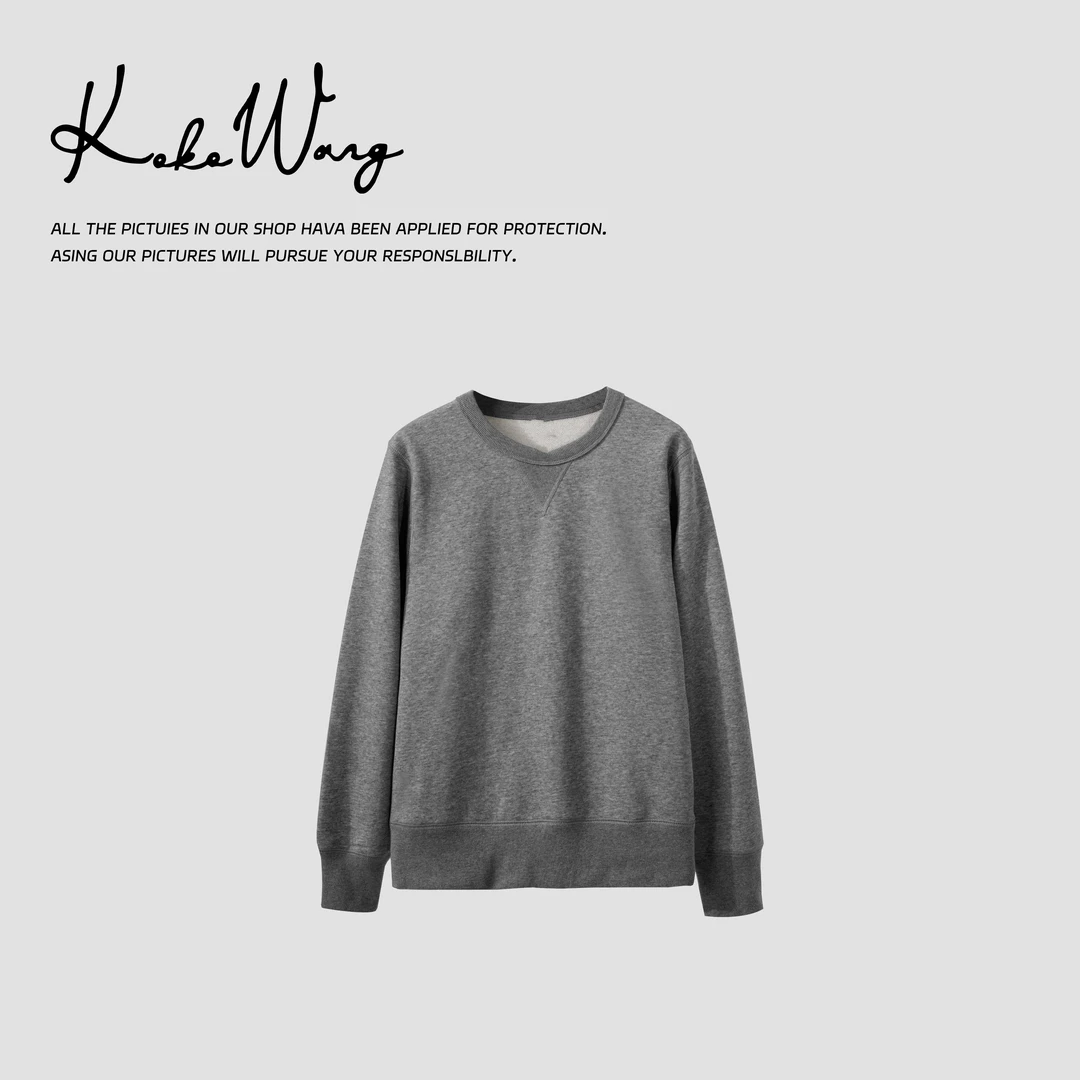 KOKOWANG 340克重磅毛圈复古工艺滚领时尚长袖卫衣544884I24T42