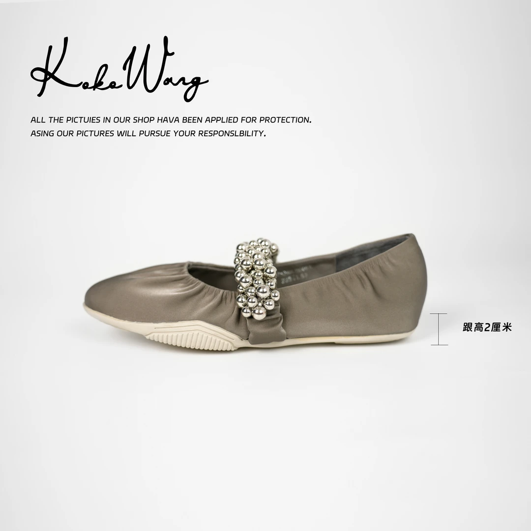 KOKO WANG简约玛丽珍真丝皮一脚蹬舒适百搭软底单鞋545284K18X03