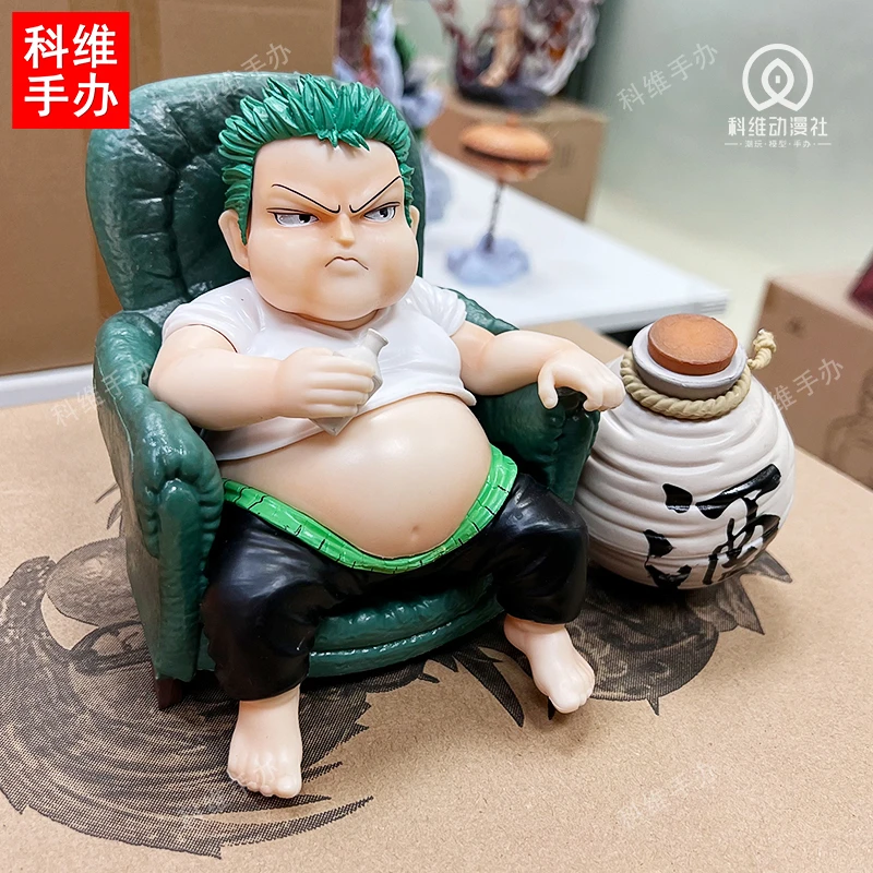 【科维动漫社】肥胖索隆14cm 海贼王手办潮玩车载摆件送人 现货直发