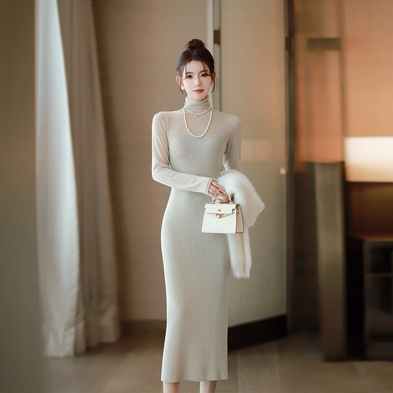 林关关名媛修身连衣裙女内搭打底裙气质显瘦紧身包臀裙裙子80952