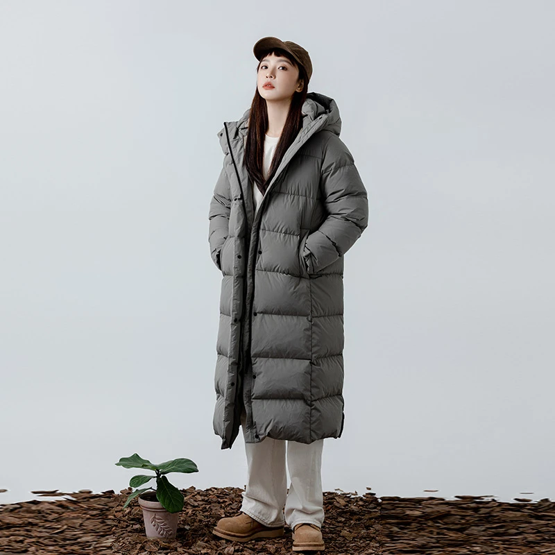 道木熙高端羽绒服时尚户外休闲连帽中长款加厚保暖过膝(2202)