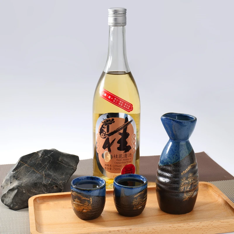 桂花清酒10度750ml中式清酒糯米酿造清香酒坊米酒瓶装醪糟聚会