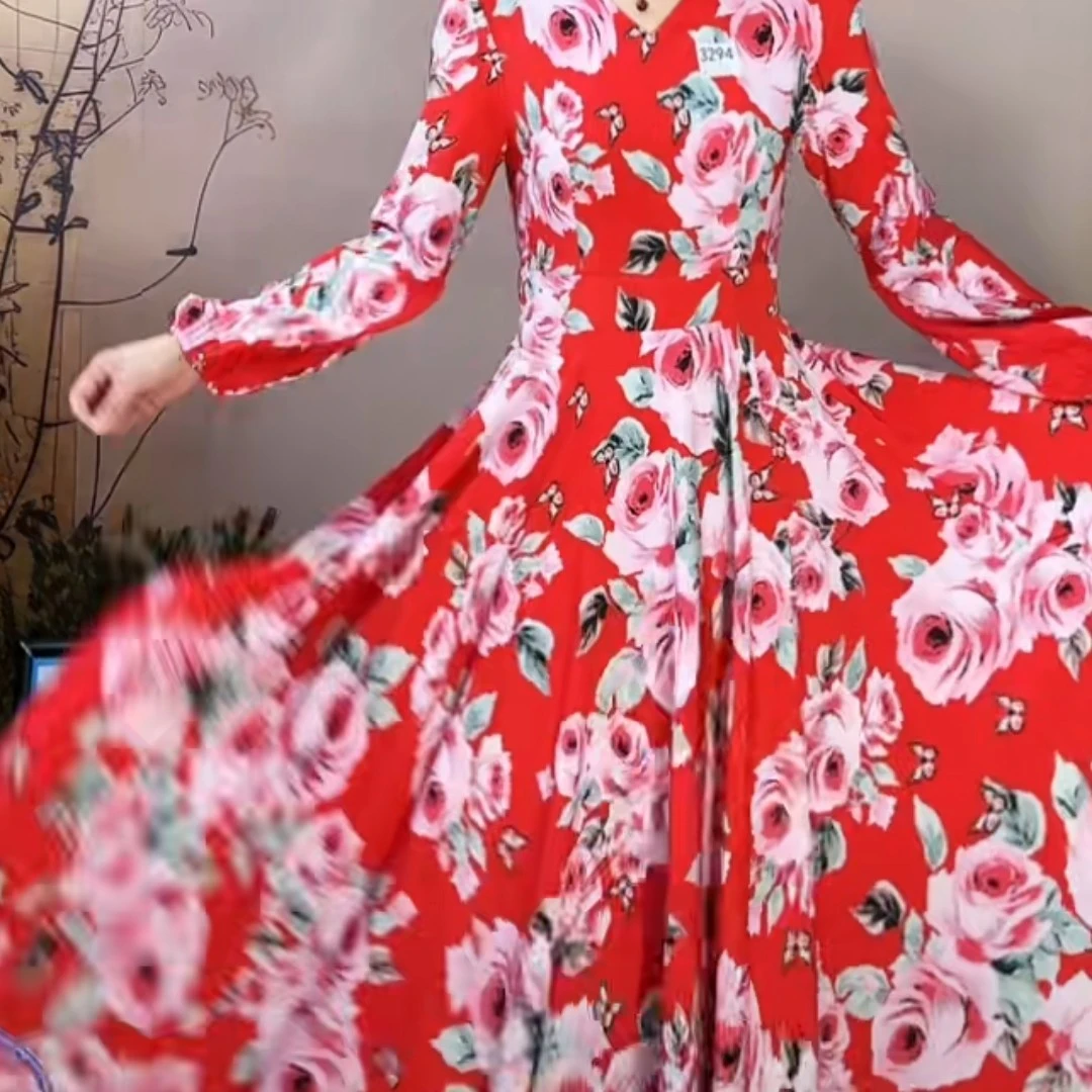 气质花边领显瘦中长款连衣裙优雅大方X506-250A