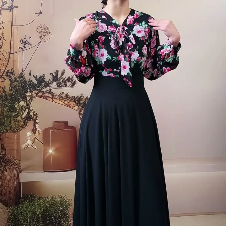 2024新款修身显瘦波西米亚连衣裙74-250领节衬衫袖