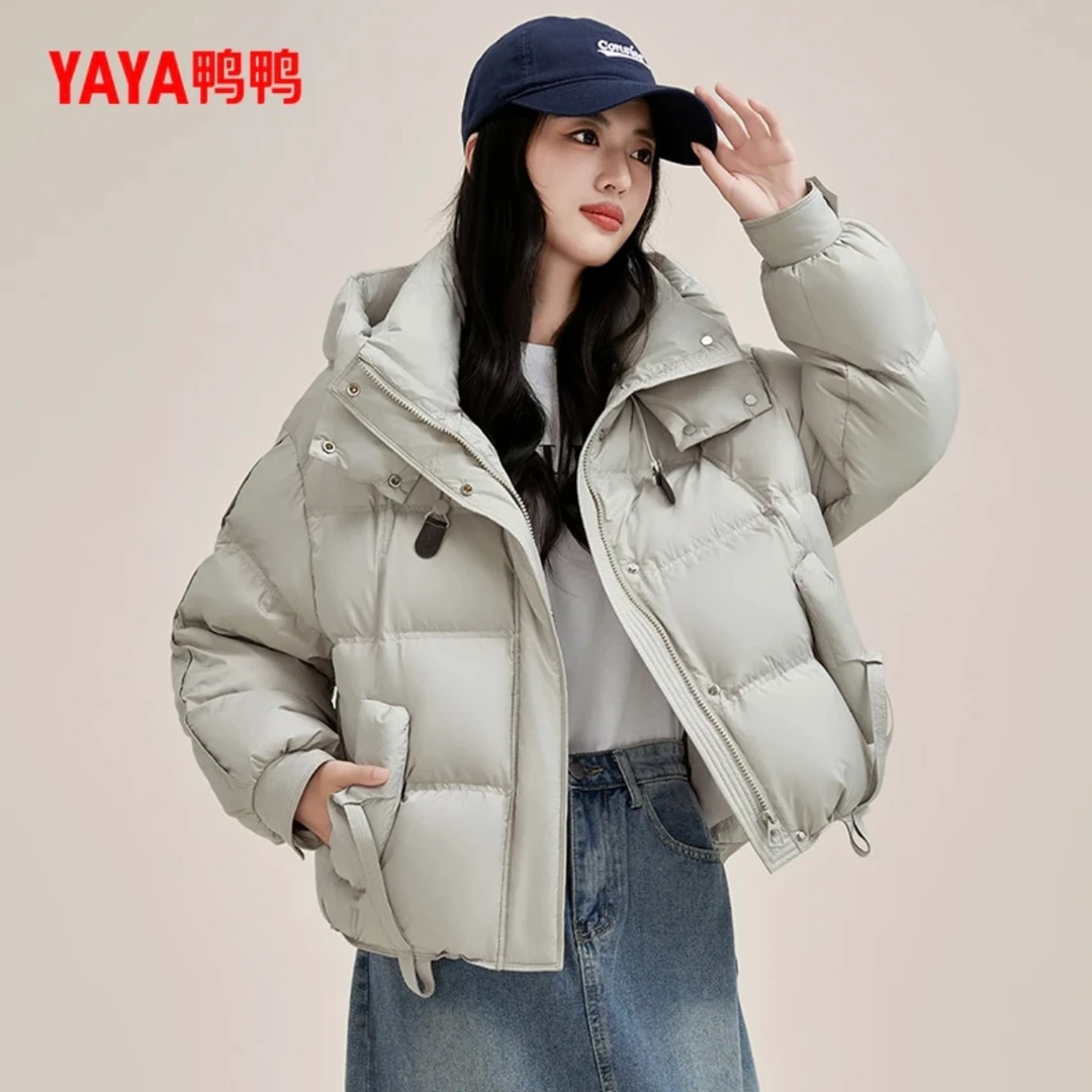 短款女冬季2024年新款连帽时尚宽松休闲保暖羽绒服YE4B603025L