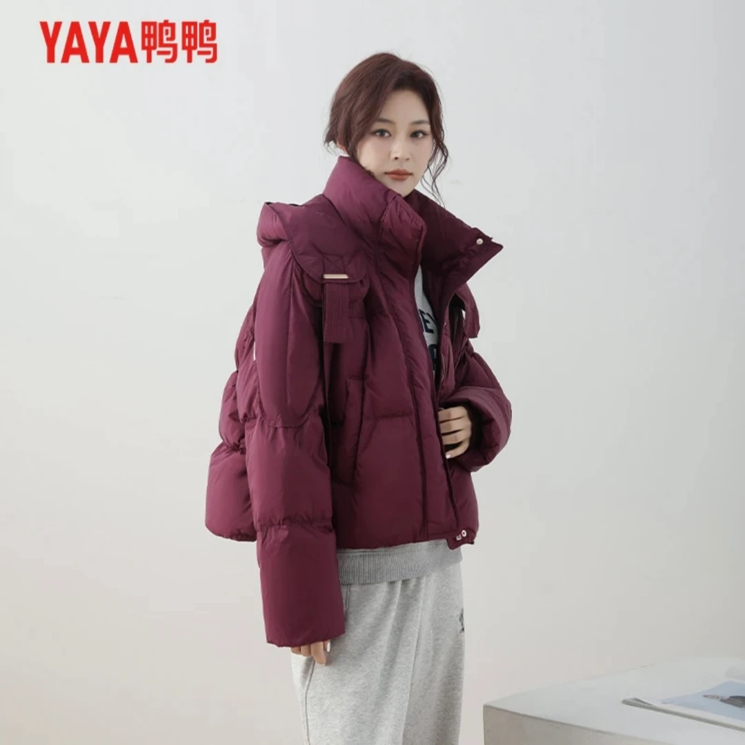YAYA/鸭鸭羽绒服2024冬季加厚连帽时尚防风保暖外套YE4B603025L